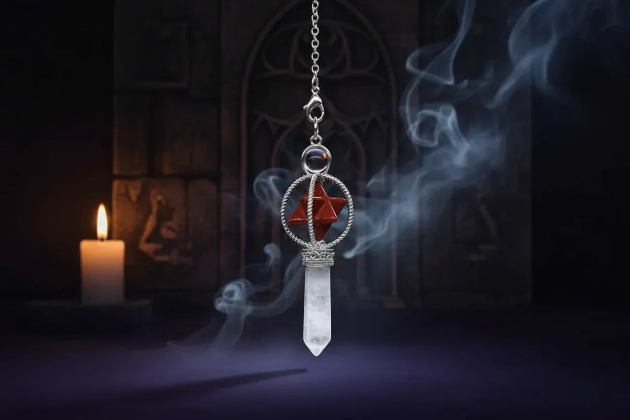 Star Energy Pendulum - Sorceress Sanctuary White-Red-Pink-Black Onyx-Purple