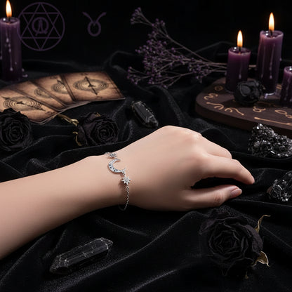Star & Moon Bracelet - Sorceress Sanctuary Silver