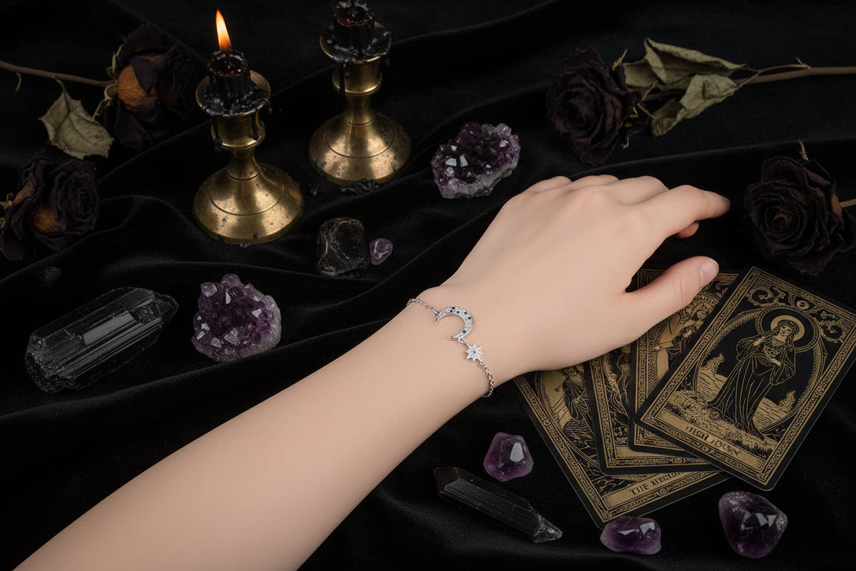 Star & Moon Bracelet - Sorceress Sanctuary Silver