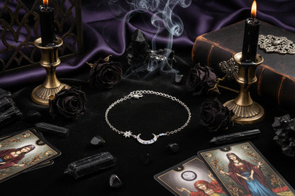 Star & Moon Bracelet - Sorceress Sanctuary Silver