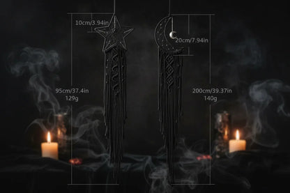 Star & Moon Dream Catcher - Sorceress Sanctuary Black star-Black moon