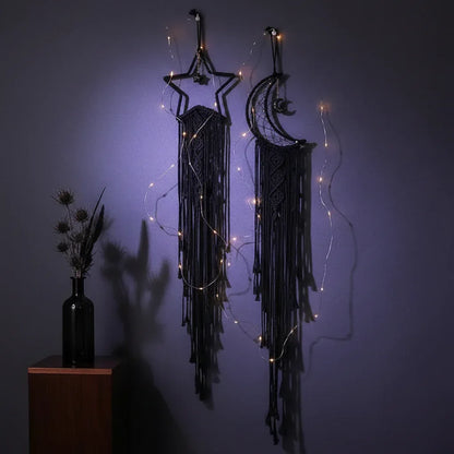 Star & Moon Dream Catcher - Sorceress Sanctuary Black star-Black moon