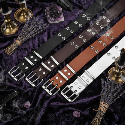 Star Studded Belt - Sorceress Sanctuary Dark Brown / 110cm-Black / 110cm-White / 110cm-Camel / 110cm