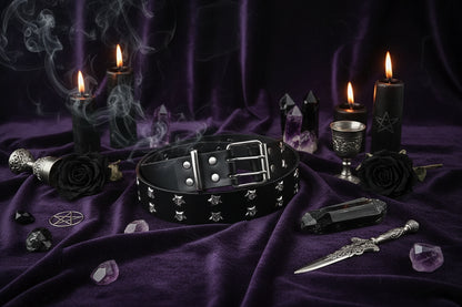 Star Studded Belt - Sorceress Sanctuary Dark Brown / 110cm-Black / 110cm-White / 110cm-Camel / 110cm