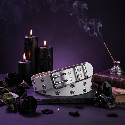Star Studded Belt - Sorceress Sanctuary Dark Brown / 110cm-Black / 110cm-White / 110cm-Camel / 110cm