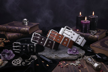 Star Studded Belt - Sorceress Sanctuary Dark Brown / 110cm-Black / 110cm-White / 110cm-Camel / 110cm