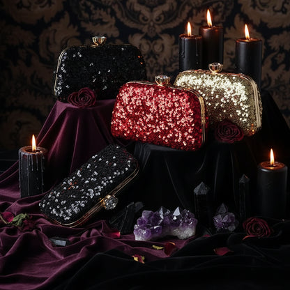 Fashion Sequined Evening Clutch Bags for Women Sorceress Sanctuary