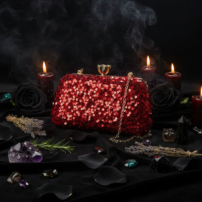 Fashion Sequined Evening Clutch Bags for Women Sorceress Sanctuary