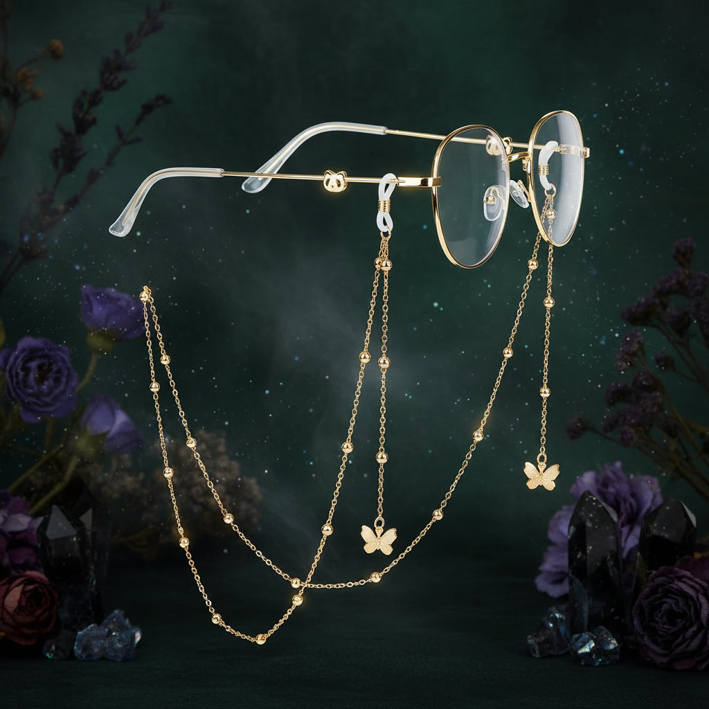 Fashionable Eyewear Chain with Butterflies and Stars Sorceress Sanctuary
