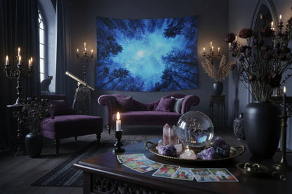 Starry Forest Tapestry - Sorceress Sanctuary Blue / 150x100cm-Blue / 150x130cm-Blue / 150x230cm