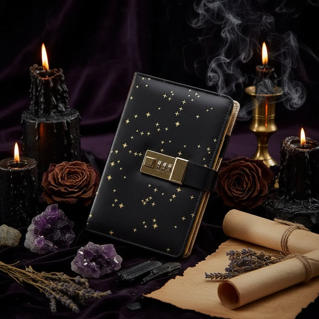 Starry Sky Lockable Journal - Sorceress Sanctuary With lock-Without lock
