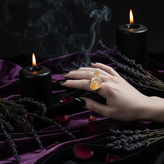 Natural Stone Crystal Ring - Sorceress Sanctuary