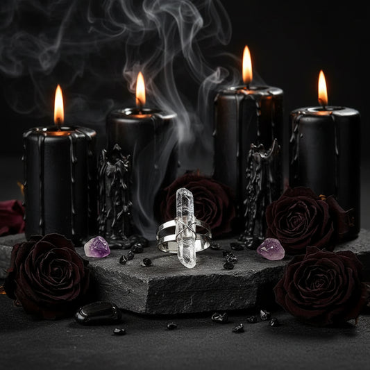 Natural Stone Crystal Ring - Sorceress Sanctuary