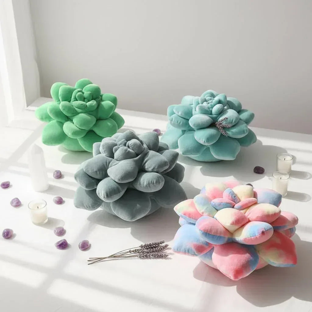 Succulent Plush Pillow - Sorceress Sanctuary Dark Green / 35cm-Dark Green / 45cm-Light Green / 35cm-Tender Green / 45cm-Tie Dye / 35cm