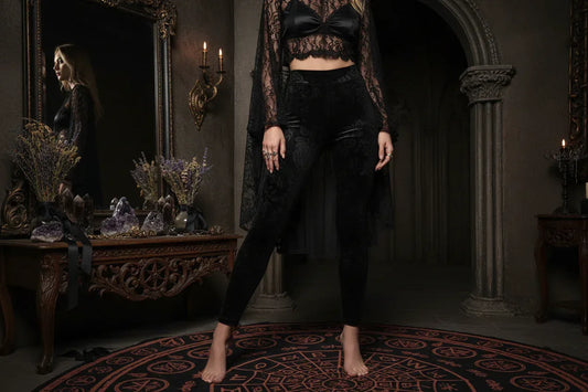 Suede Embossed Pants - Sorceress Sanctuary Black / S-Black / M-Black / L