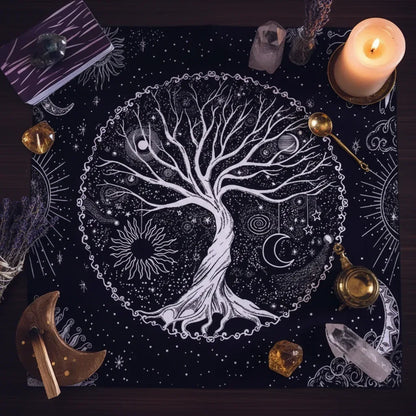 Tarot Card Tablecloth - Sorceress Sanctuary 1 / 50x50cm-1 / 75x75cm-2 / 50x50cm-2 / 75x75cm-3 / 50x50cm