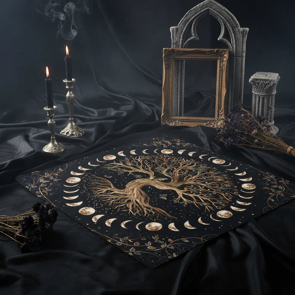 Tarot Card Tablecloth - Sorceress Sanctuary 1 / 50x50cm-1 / 75x75cm-2 / 50x50cm-2 / 75x75cm-3 / 50x50cm