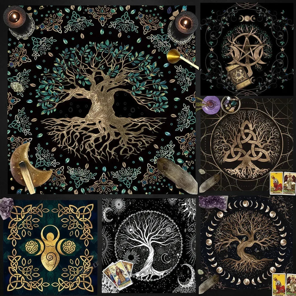 Tarot Card Tablecloth - Sorceress Sanctuary 1 / 50x50cm-1 / 75x75cm-2 / 50x50cm-2 / 75x75cm-3 / 50x50cm