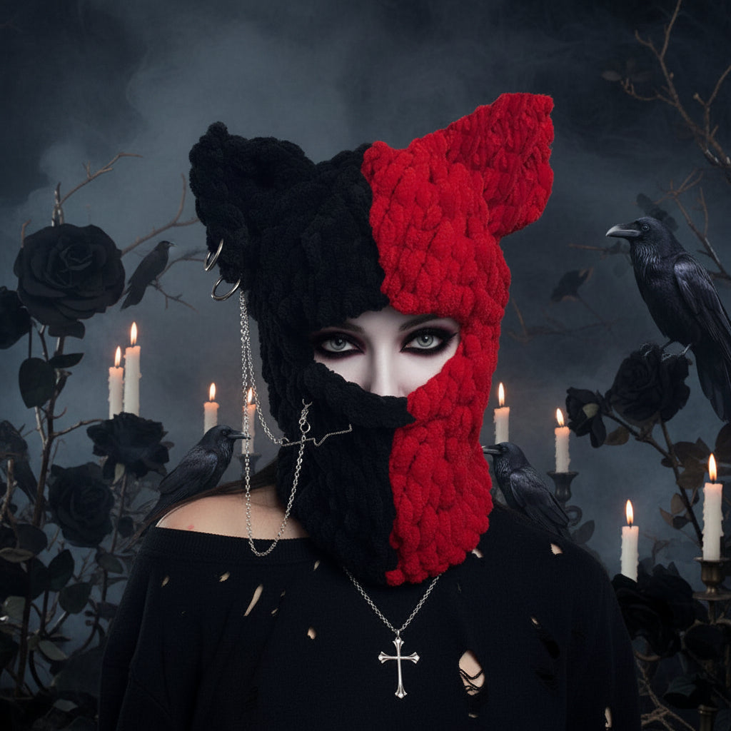Thickened Fleece Devil Mask for Warm Travel Sorceress Sanctuary