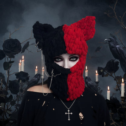 Thickened Fleece Devil Mask for Warm Travel Sorceress Sanctuary