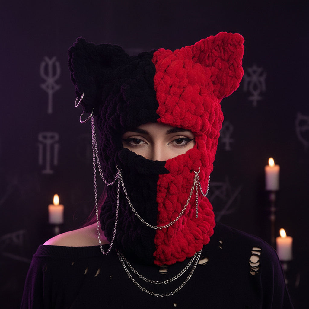 Thickened Fleece Devil Mask for Warm Travel Sorceress Sanctuary