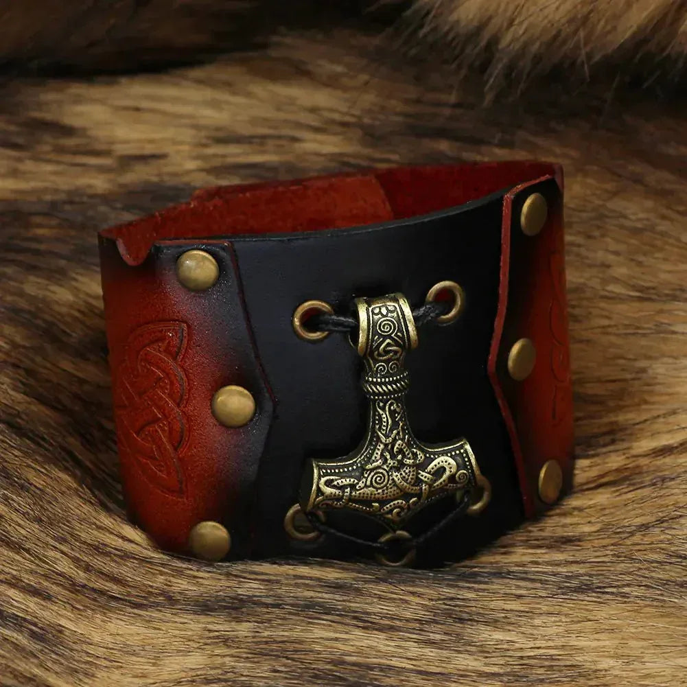 Thunderbolt Hammer Bracelet - Sorceress Sanctuary Ancient Silver-Ancient cyan