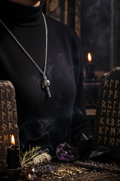 Tibetan Prayer Wheel Pendant Necklace with Wooden Beads Sorceress Sanctuary