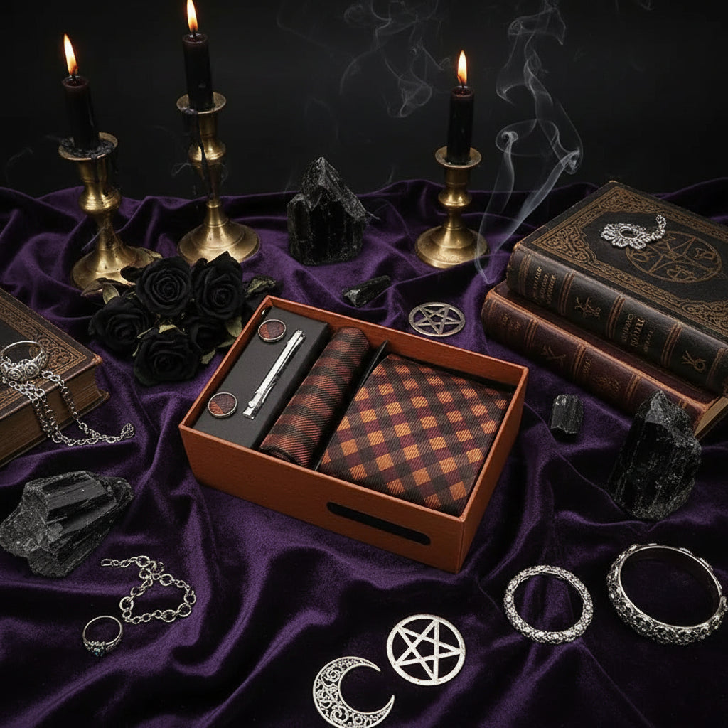 Tie Box Set - Sorceress Sanctuary Light Blue-Dark Blue-Checkered-Brown-Red