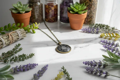 Time Gem Necklace - Sorceress Sanctuary Bronze-Silver white-Black