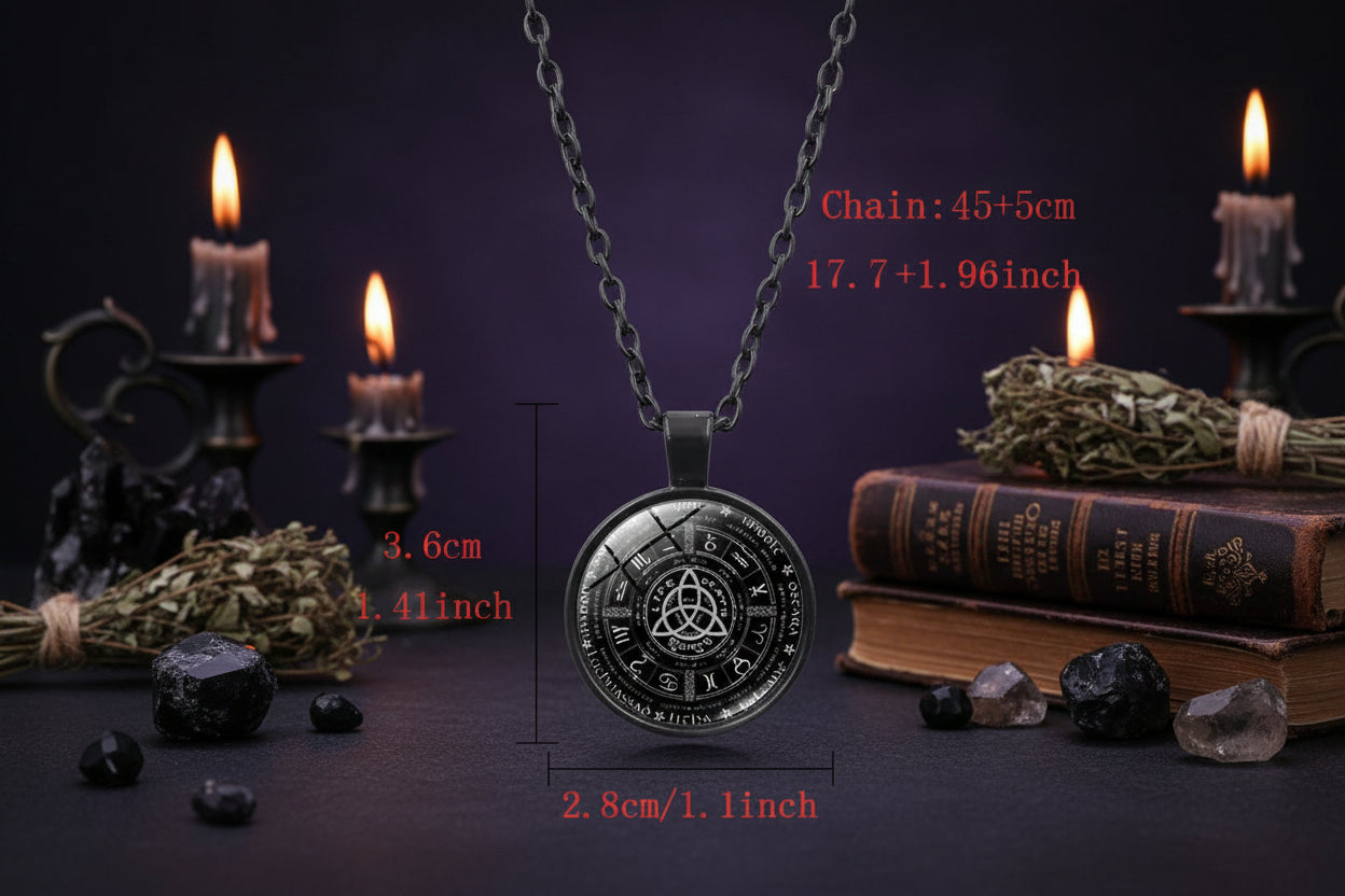 Time Gem Necklace - Sorceress Sanctuary Bronze-Silver white-Black