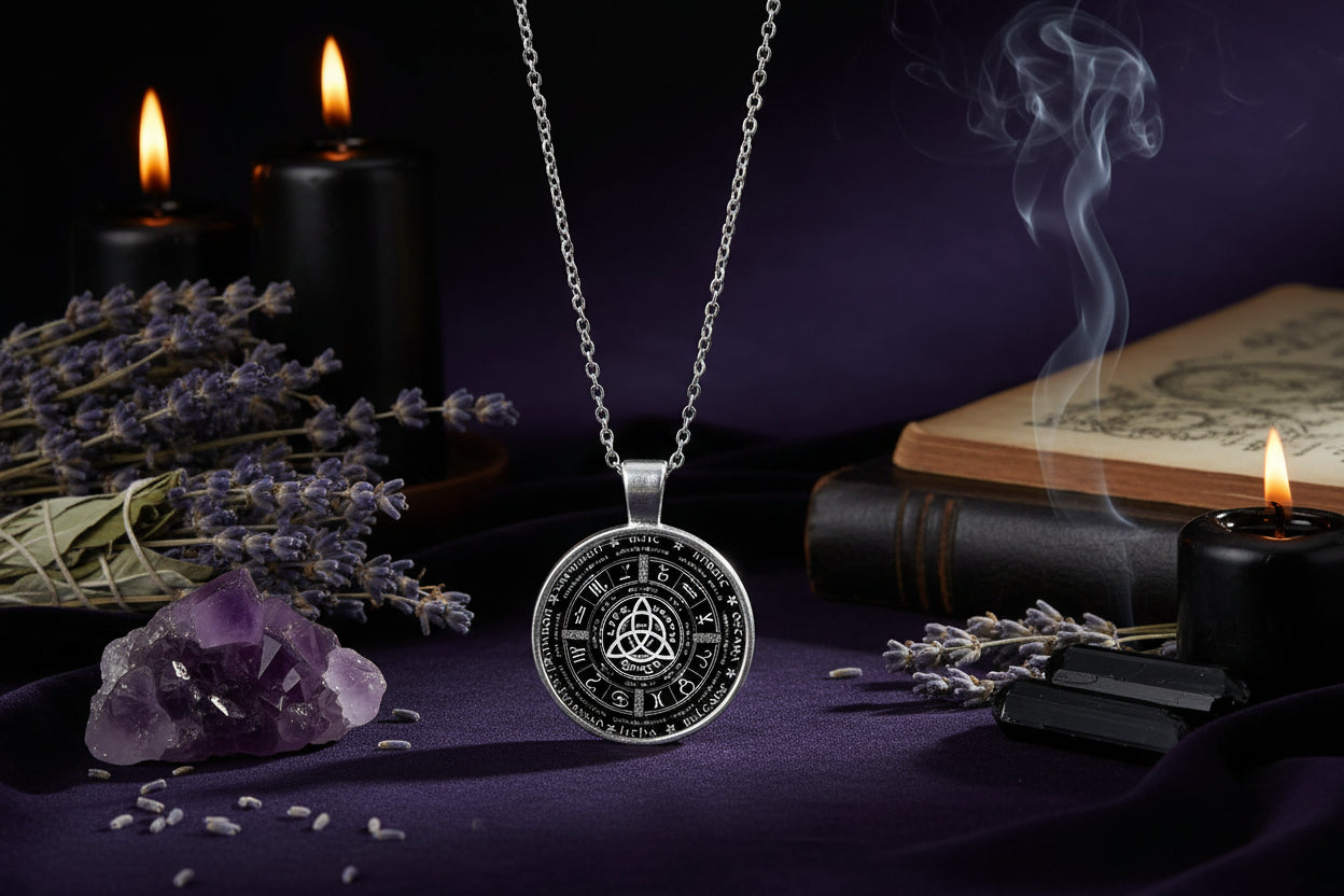 Time Gem Necklace - Sorceress Sanctuary Bronze-Silver white-Black