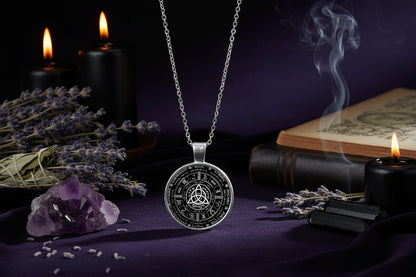Time Gem Necklace - Sorceress Sanctuary Bronze-Silver white-Black