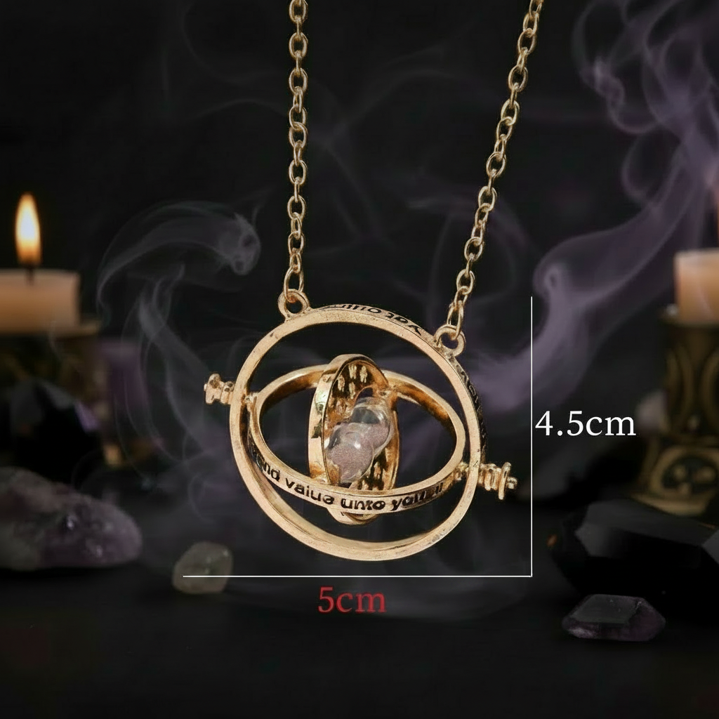 Time Turner Hourglass Necklace - Sorceress Sanctuary Gray-Pink-Silver-Gold-White