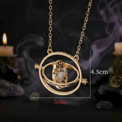 Time Turner Hourglass Necklace - Sorceress Sanctuary Gray-Pink-Silver-Gold-White