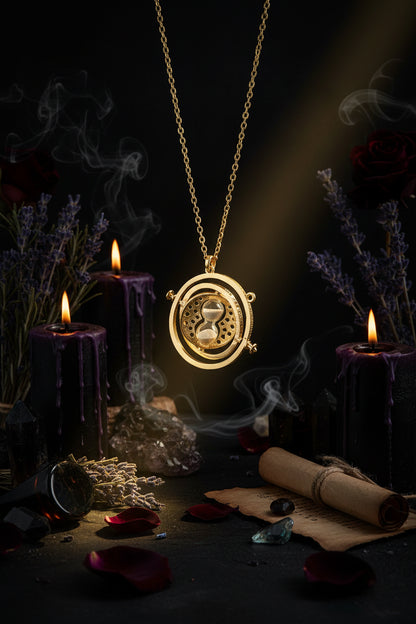 Time Turner Hourglass Necklace - Sorceress Sanctuary Gray-Pink-Silver-Gold-White