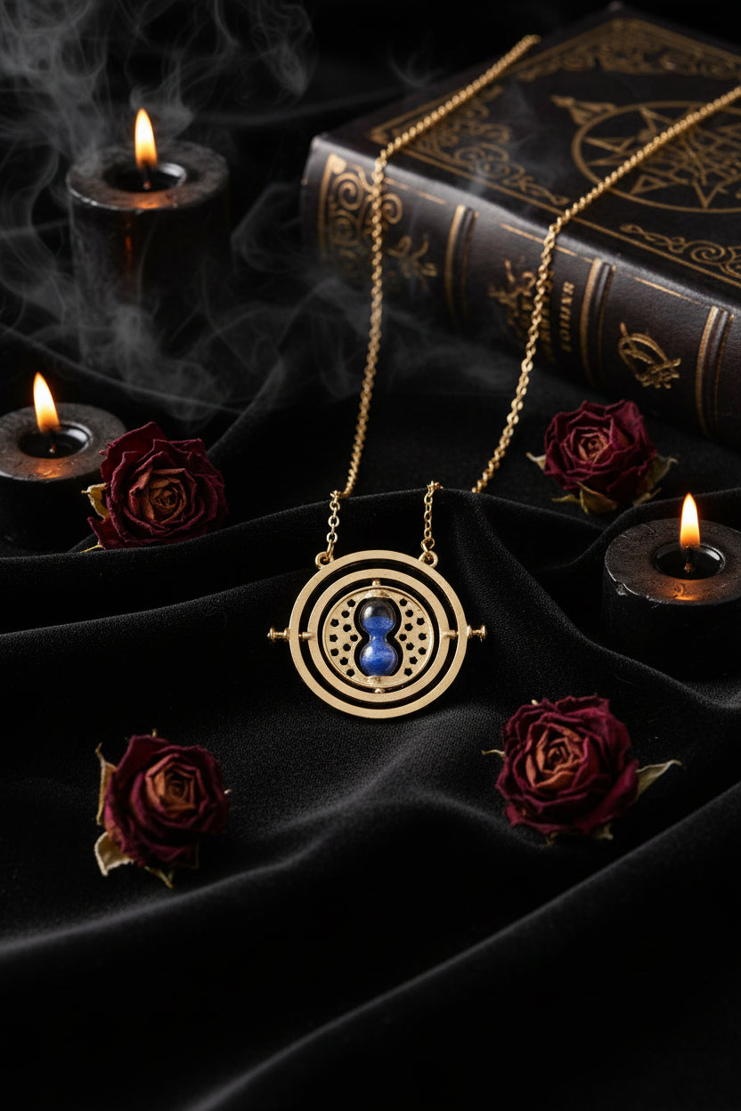 Time Turner Hourglass Necklace - Sorceress Sanctuary Gray-Pink-Silver-Gold-White