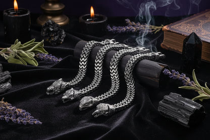 Titanium Viking Bracelet - Sorceress Sanctuary Dog Head 19CM-Dog Head 21CM-Dog Head 23CM-Olecranon 19CM-Olecranon 21CM