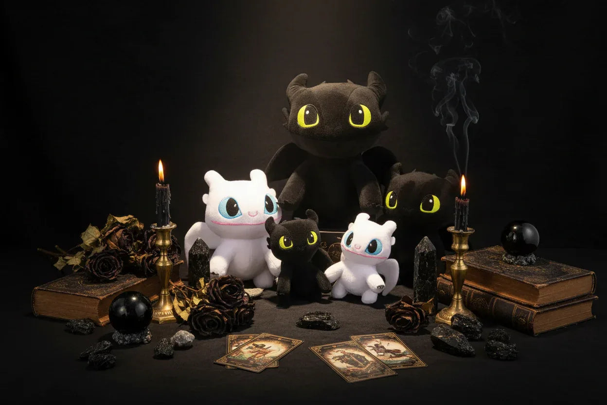 Toothless Dragon Familiar - Sorceress Sanctuary Preto-White