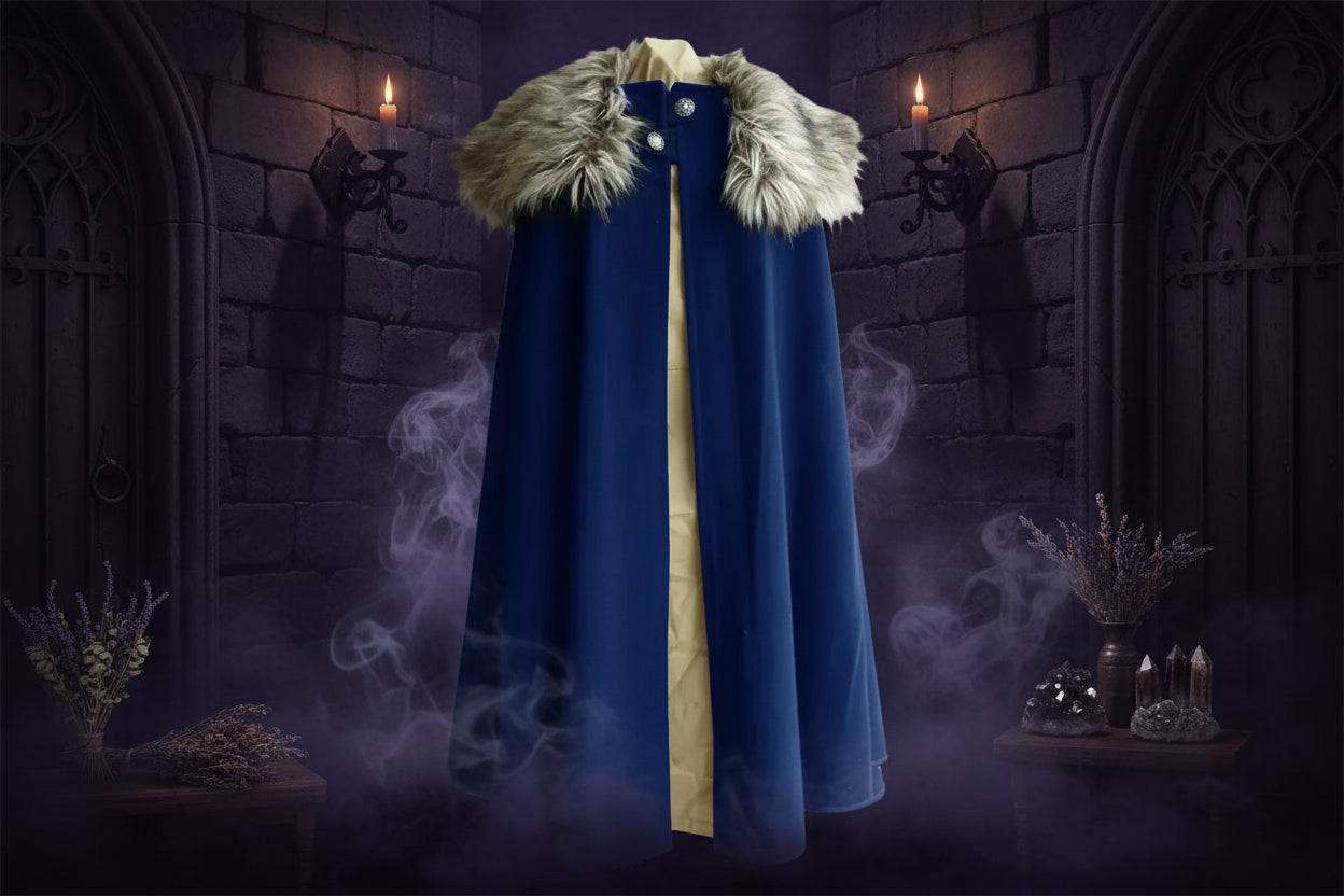 Traditional Fur Cape - Sorceress Sanctuary Grey / S-Grey / M-Grey / L-Grey / XL-Grey / 2XL