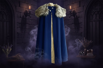 Traditional Fur Cape - Sorceress Sanctuary Grey / S-Grey / M-Grey / L-Grey / XL-Grey / 2XL