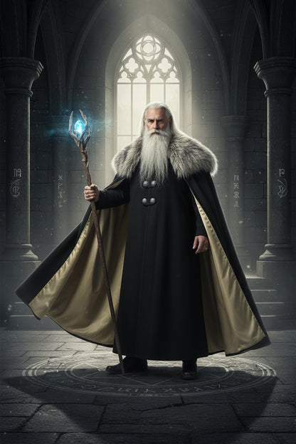 Traditional Fur Cape - Sorceress Sanctuary Grey / S-Grey / M-Grey / L-Grey / XL-Grey / 2XL