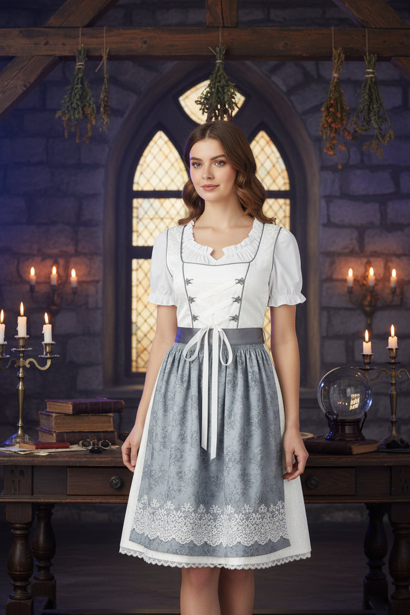 Traditional Medieval Dress - Sorceress Sanctuary White / XS-White / S-White / M-White / L-White / XL