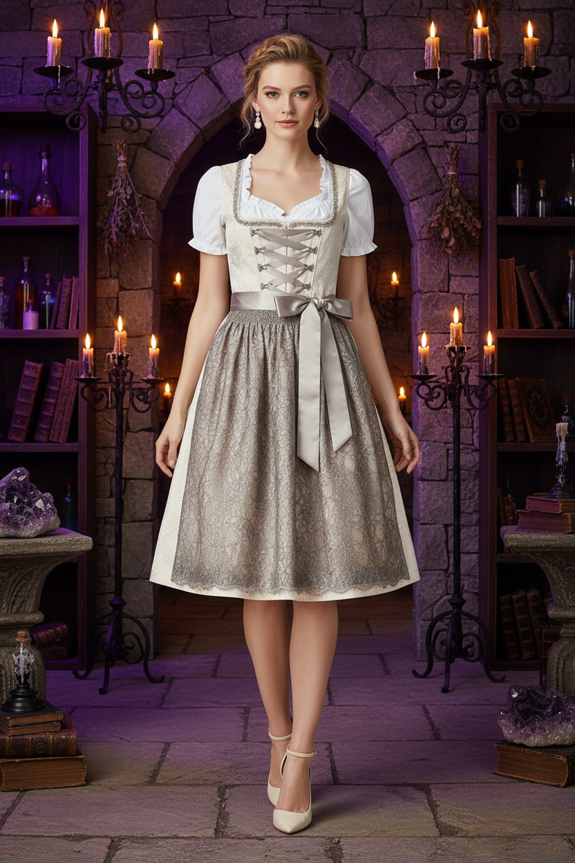 Traditional Medieval Dress - Sorceress Sanctuary White / XS-White / S-White / M-White / L-White / XL