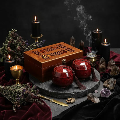 Traditional Tea Set - Sorceress Sanctuary Blue-Yellow-Green-Red-White
