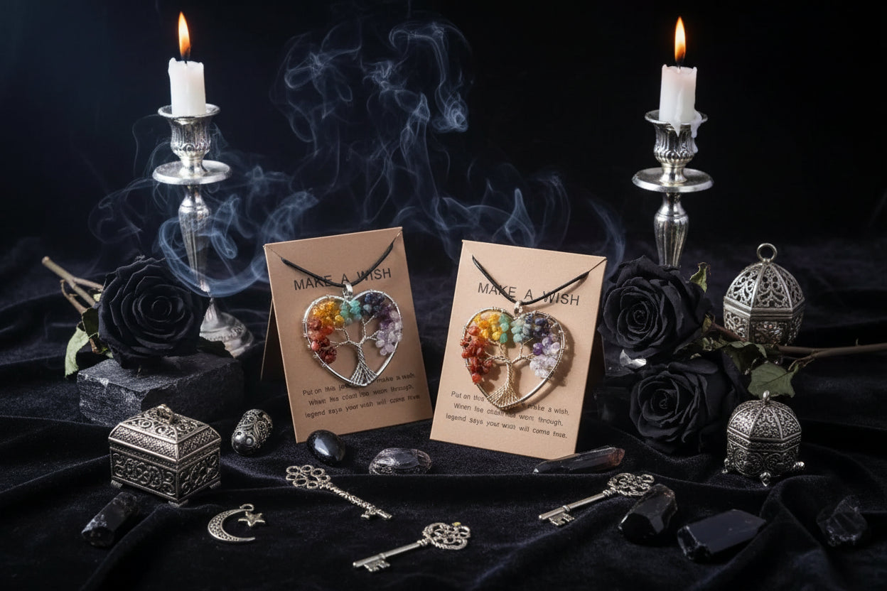Tree Crystal Necklace - Sorceress Sanctuary Natural white crystal / 50mm long 45+5cm-Style 2 silver / 50mm long 45+5cm-Natural Green East Mausoleum / 50mm long 45+5cm-Natural Amethyst / 50mm long 45+5cm-Style 3 Gold / 50mm long 45+5cm