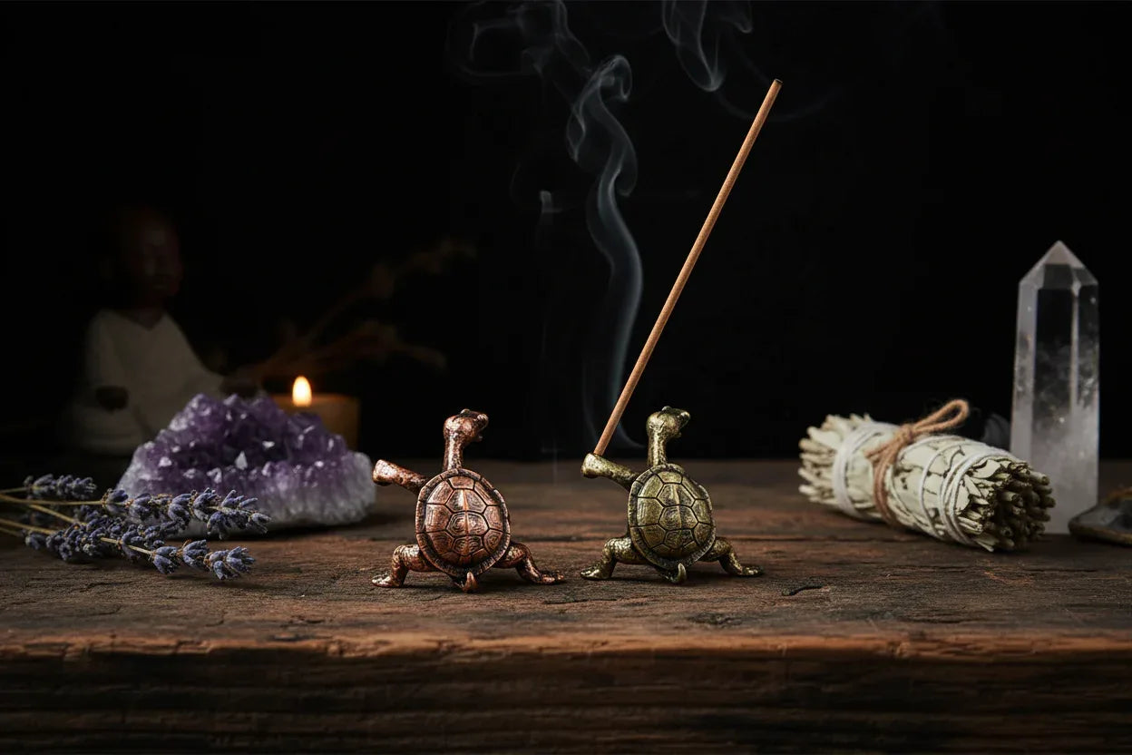 Turtle Incense Holder - Sorceress Sanctuary Red-Green