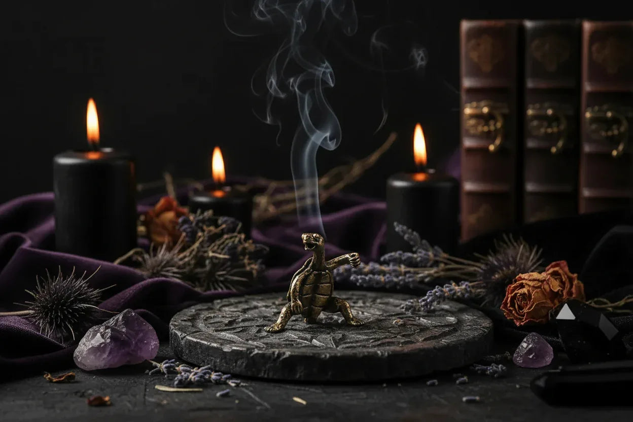 Turtle Incense Holder - Sorceress Sanctuary Red-Green