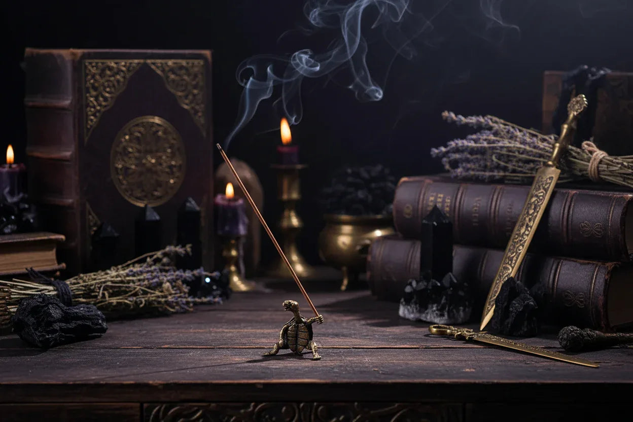 Turtle Incense Holder - Sorceress Sanctuary Red-Green
