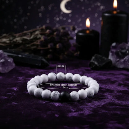 Twin Flame Bracelets - Sorceress Sanctuary Yellow Tiger + Matte Black / 19cm-Blue pine + matte black / 19cm-Red pine + matte black / 19cm-Volcanic stone + yellow tiger / 19cm-Map + Matte Black / 19cm