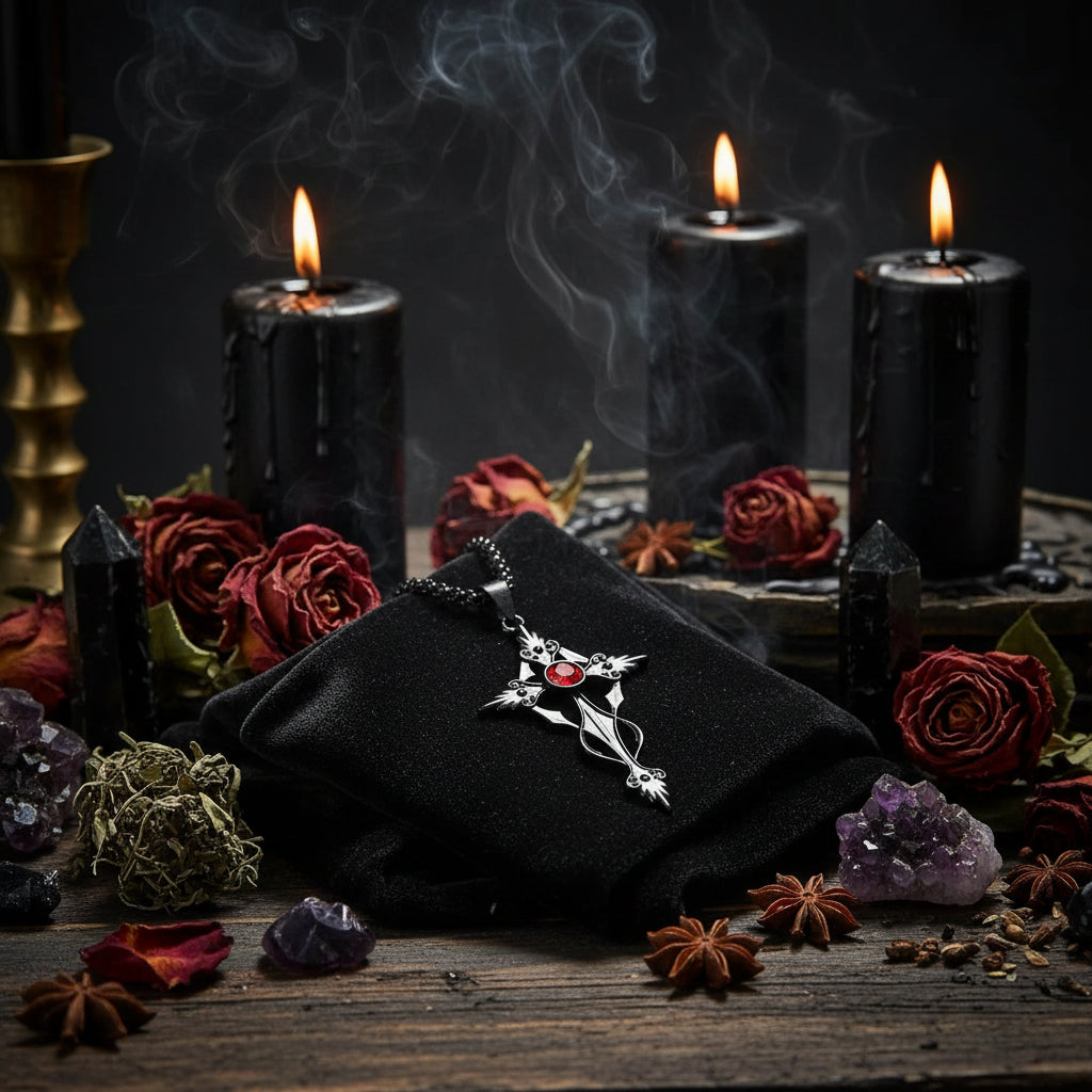 Vampire Cross Necklace - Sorceress Sanctuary